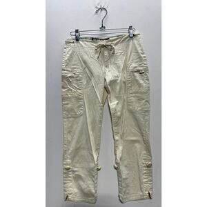 Plugg Women’s Beige Cargo Capri Pants Size 1 Adjustable Drawstring Waist